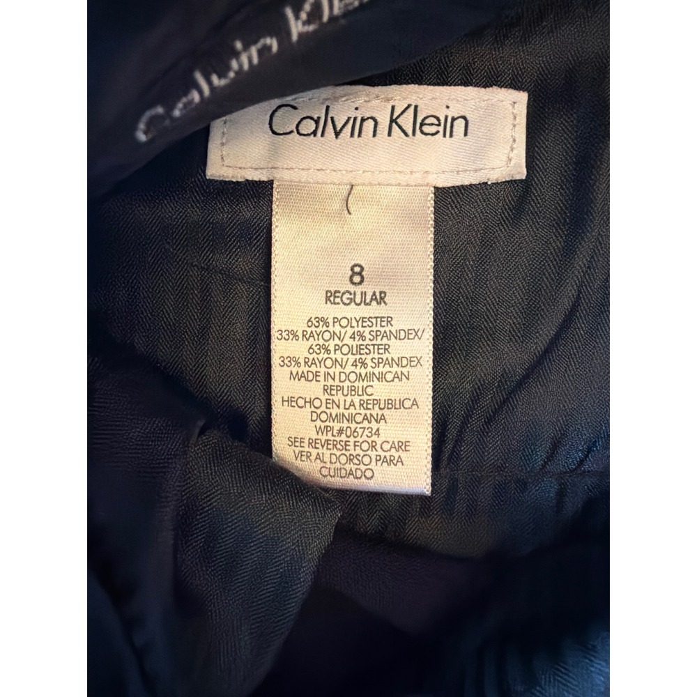 Calvin Klein Dress Pants Black Straight Leg Stretch Trousers CX38787VV-9 Size 8 - Picture 3 of 5